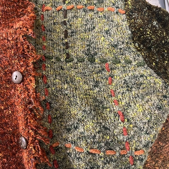 Chico's Women’s Button Down Knit Sweater Earth Tone Colors Boho Style Medium - Picture 5 of 7